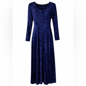 90s Purple Crushed Velvet Dark Academia Fairycore Dress